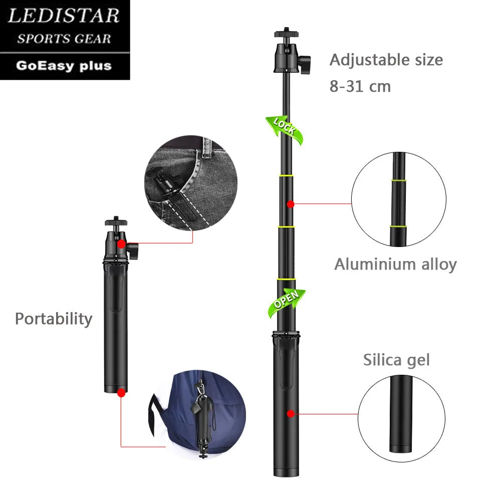 10 in 1 Outdoor Shooting Accessories Combo Universal Telescopic Selfie 8cm-31cm Tripod Smartphone Bracket Bluetooth Climbing Hook for Gopro Smartphone Gimbal