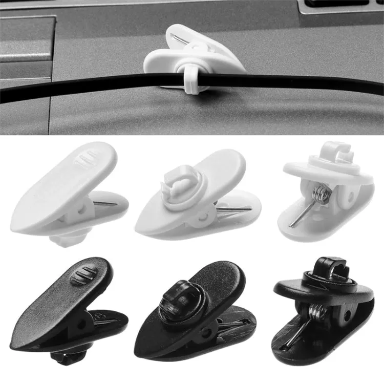 1000pcs Rotary Headphone Cable Clip Clamp Holder Mount Collar Clothes(White)