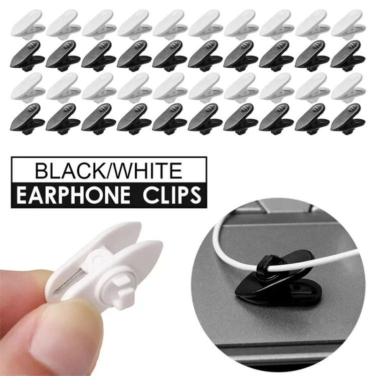 1000pcs Rotary Headphone Cable Clip Clamp Holder Mount Collar Clothes(White)