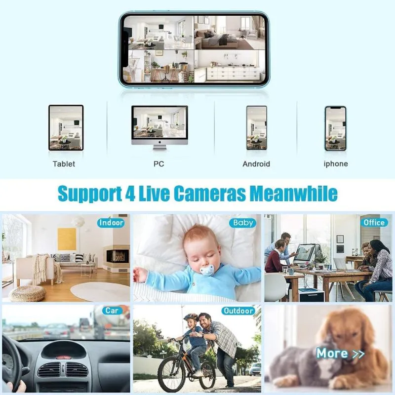 1080P Mini Camera Surveillance Beveiliging Wifi Nachtzicht Waterdichte Video Recorder Outdoor Digitale Web Control Motion Sensor W8