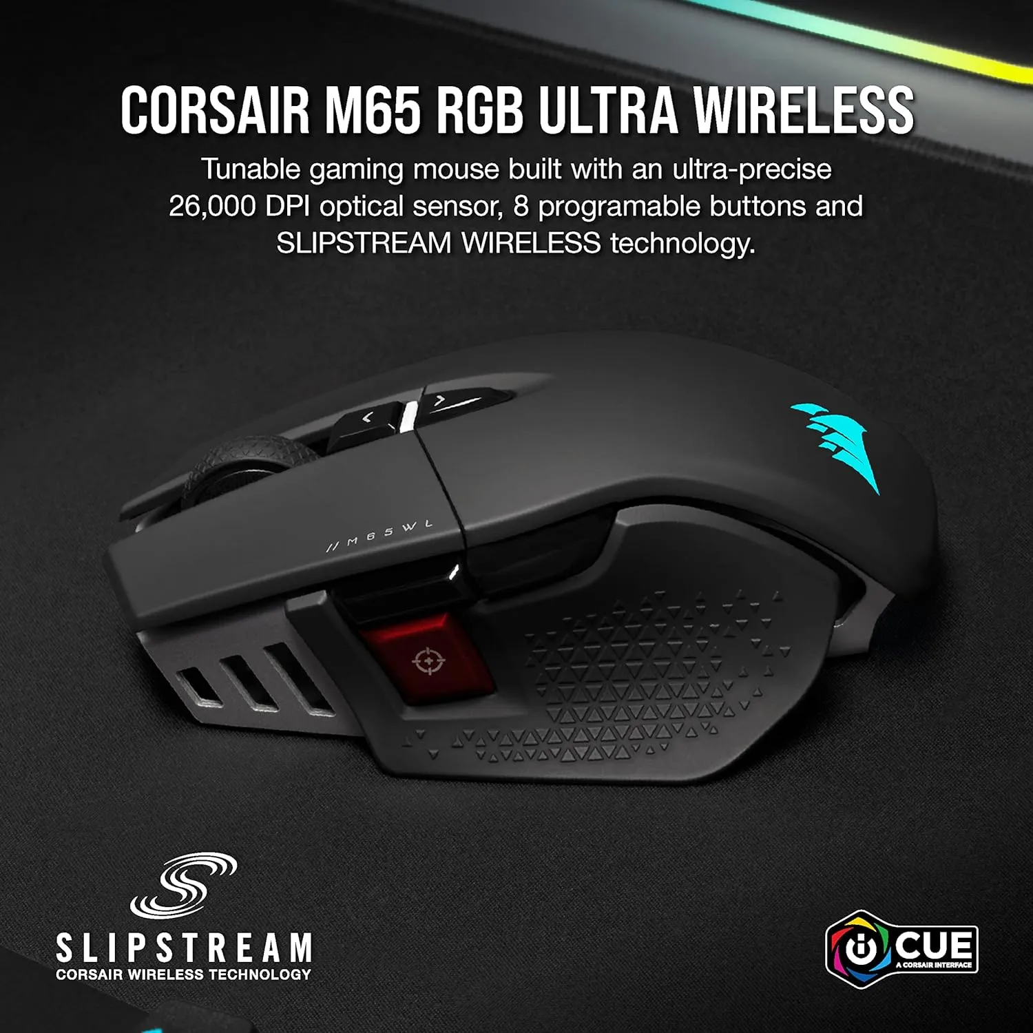 [12月聖誕優惠] Corsair M65 RGB ULTRA Wireless Tunable FPS Gaming Mouse Black CH-9319411-AP2