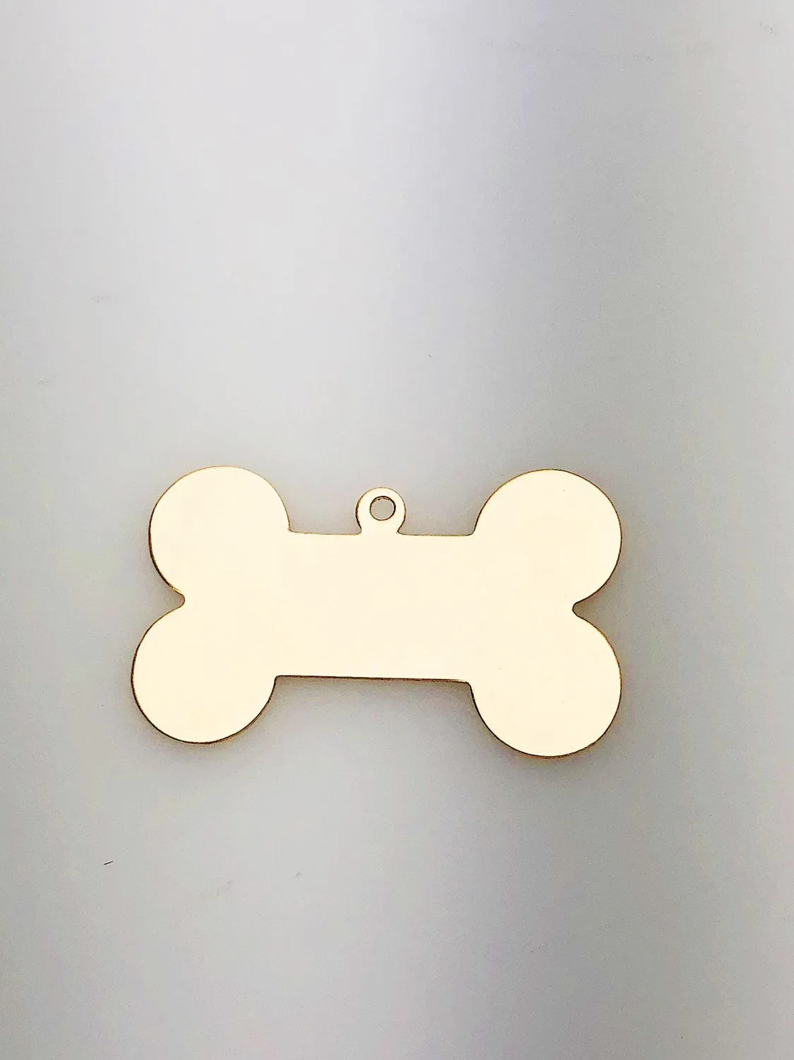 14K Gold Fill Bone Dog Tag Charm w/ Ring, 19.0x30.0mm, Made in USA - 2372