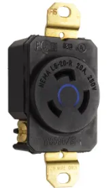 20 Amp NEMA Connector L620 - Black Back, White Front Body