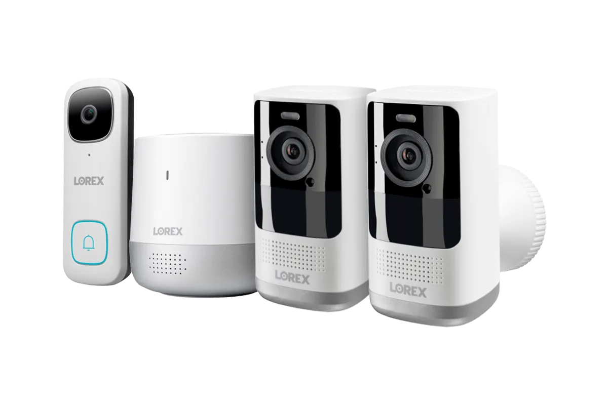 2K Wire-Free, Battery-operated Security System (2-Cameras) with 2K Wi-Fi Video Doorbell