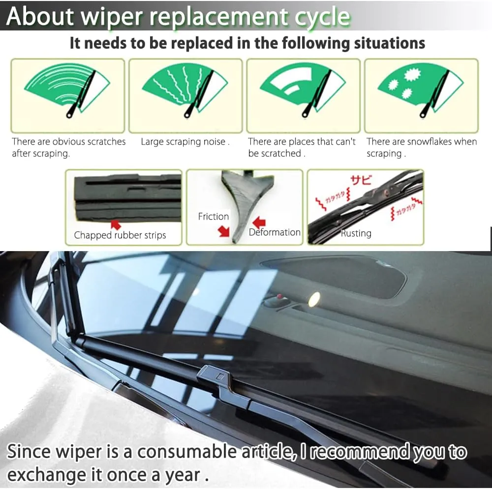 2Pcs 18-Inches Car Windshield Wiper Blade