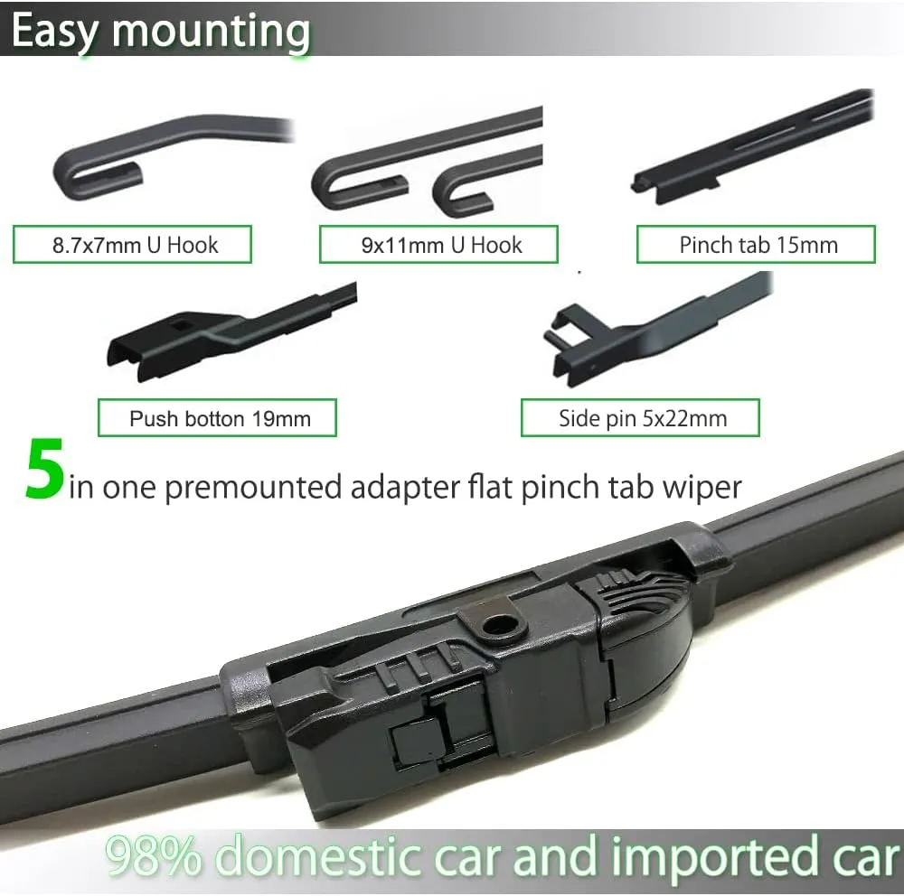 2Pcs 18-Inches Car Windshield Wiper Blade