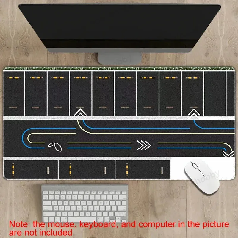 300x600mm Non-slip Rubber Mouse Pad - Multipurpose Desk Mat with RC Racing Track Design, 2mm Thickness