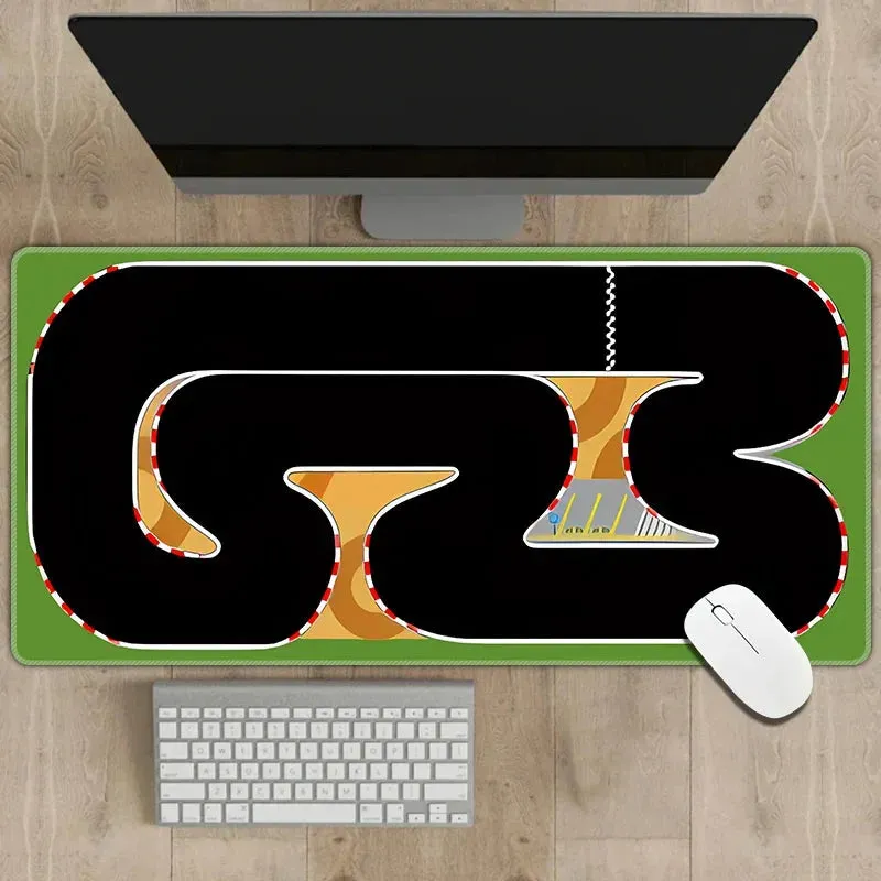 300x600mm Non-slip Rubber Mouse Pad - Multipurpose Desk Mat with RC Racing Track Design, 2mm Thickness