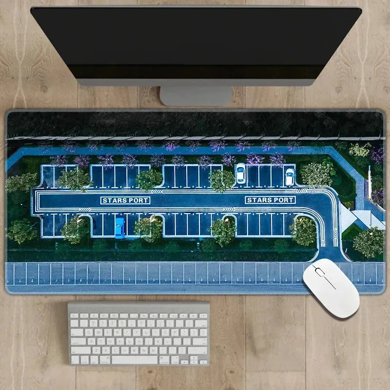 300x600mm Non-slip Rubber Mouse Pad - Multipurpose Desk Mat with RC Racing Track Design, 2mm Thickness