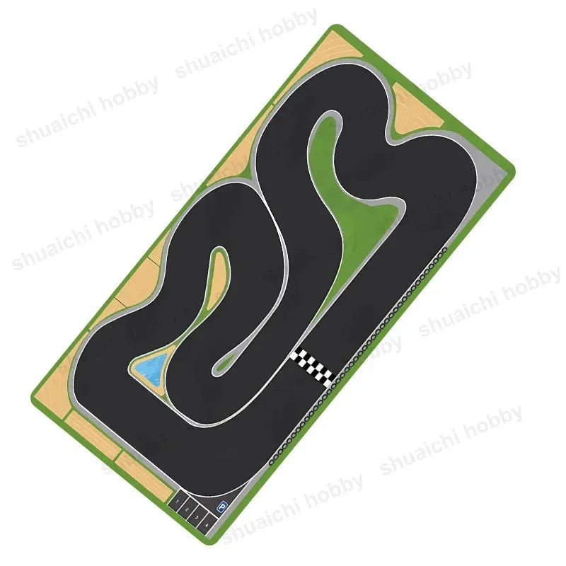 300x600mm Non-slip Rubber Mouse Pad - Multipurpose Desk Mat with RC Racing Track Design, 2mm Thickness