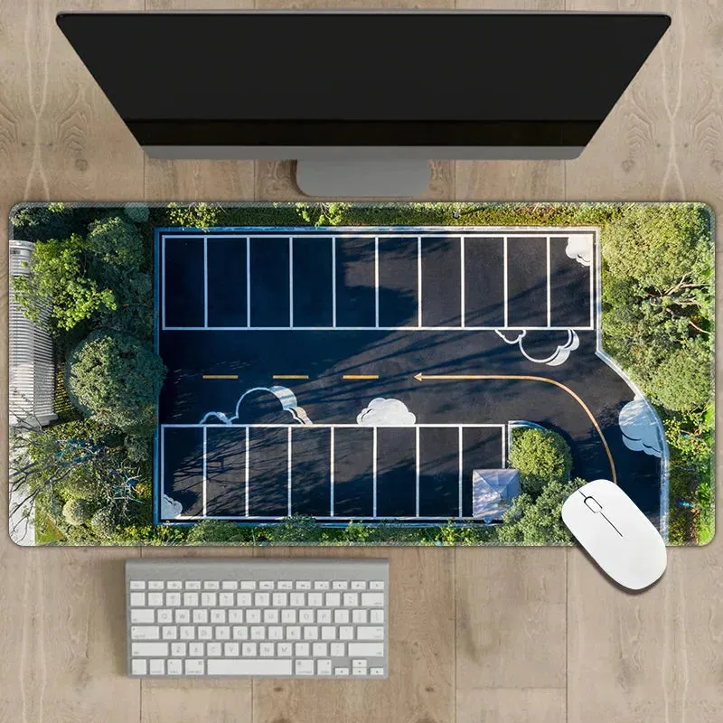 300x600mm Non-slip Rubber Mouse Pad - Multipurpose Desk Mat with RC Racing Track Design, 2mm Thickness