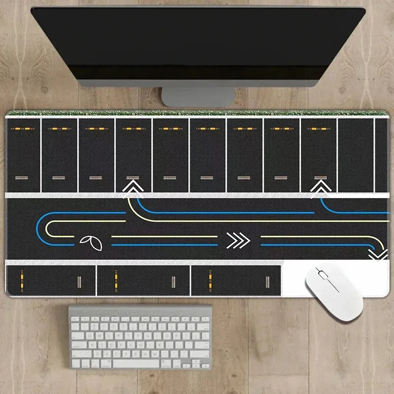 300x600mm Non-slip Rubber Mouse Pad - Multipurpose Desk Mat with RC Racing Track Design, 2mm Thickness