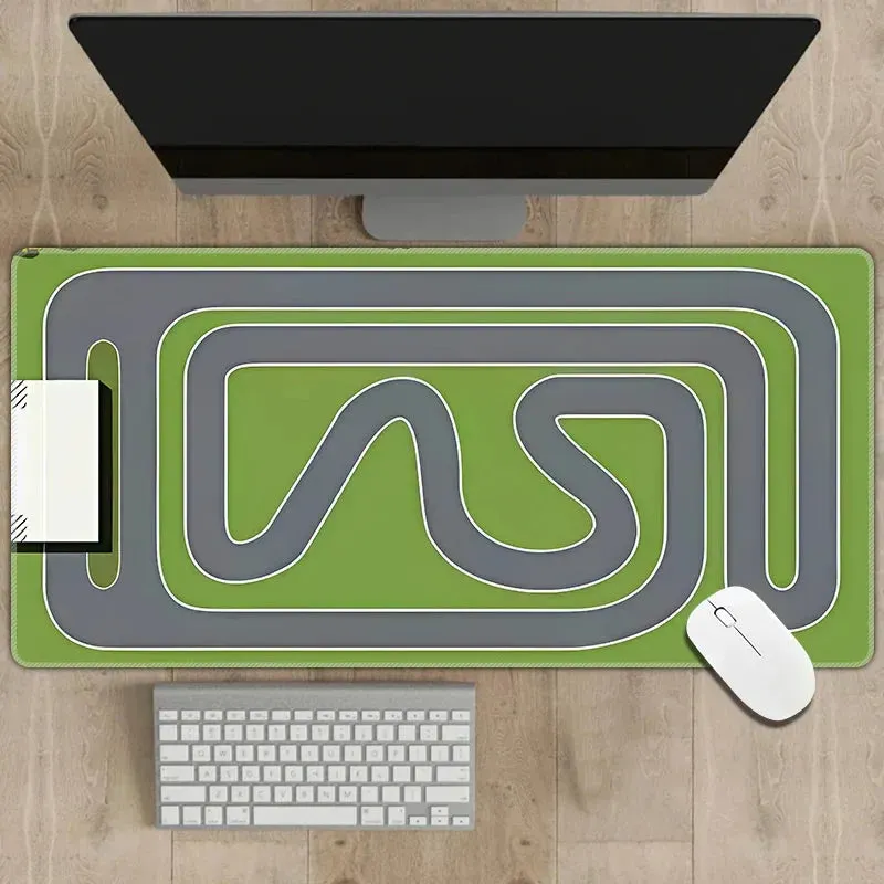 300x600mm Non-slip Rubber Mouse Pad - Multipurpose Desk Mat with RC Racing Track Design, 2mm Thickness