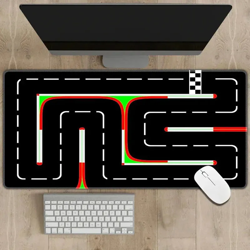 300x600mm Non-slip Rubber Mouse Pad - Multipurpose Desk Mat with RC Racing Track Design, 2mm Thickness