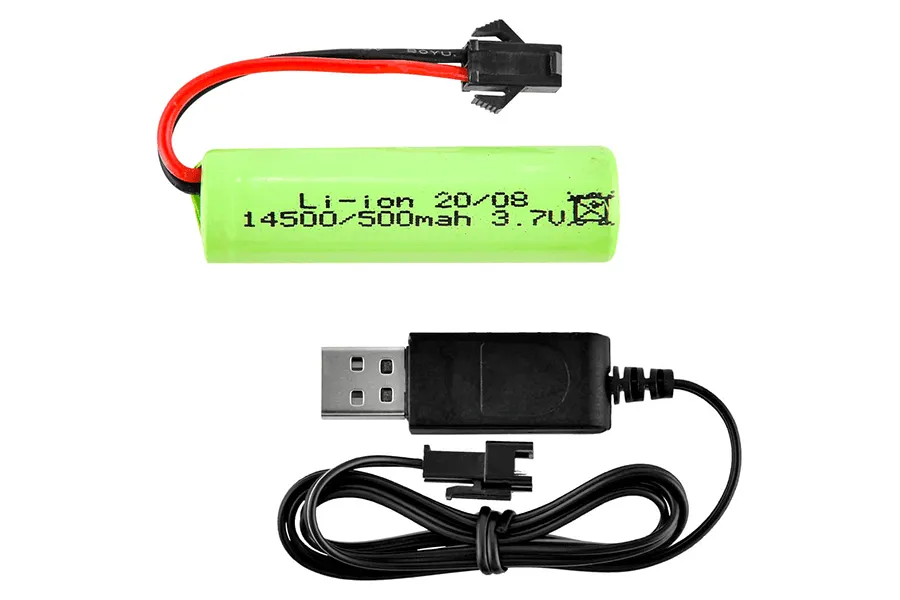 3.7V 500mAh Li-ion Battery with USB Charger