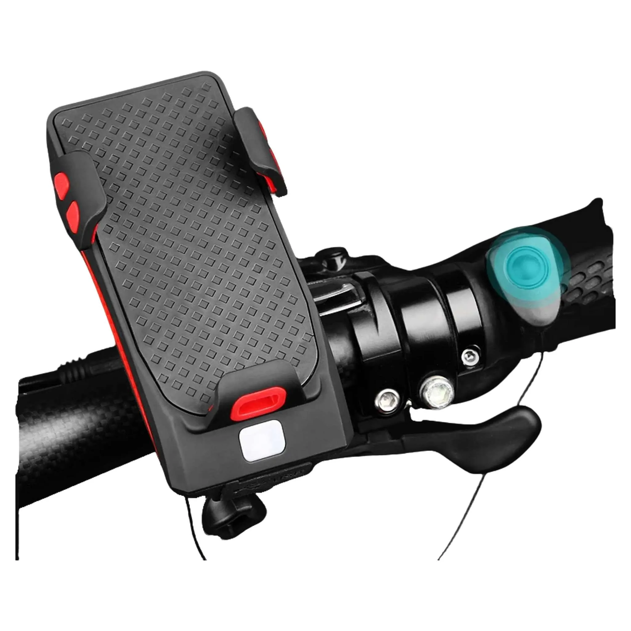 4-in-1 Multifunctional Bike Light with Phone Holder, Horn, and Power Bank - Ultimate Cycling Companion