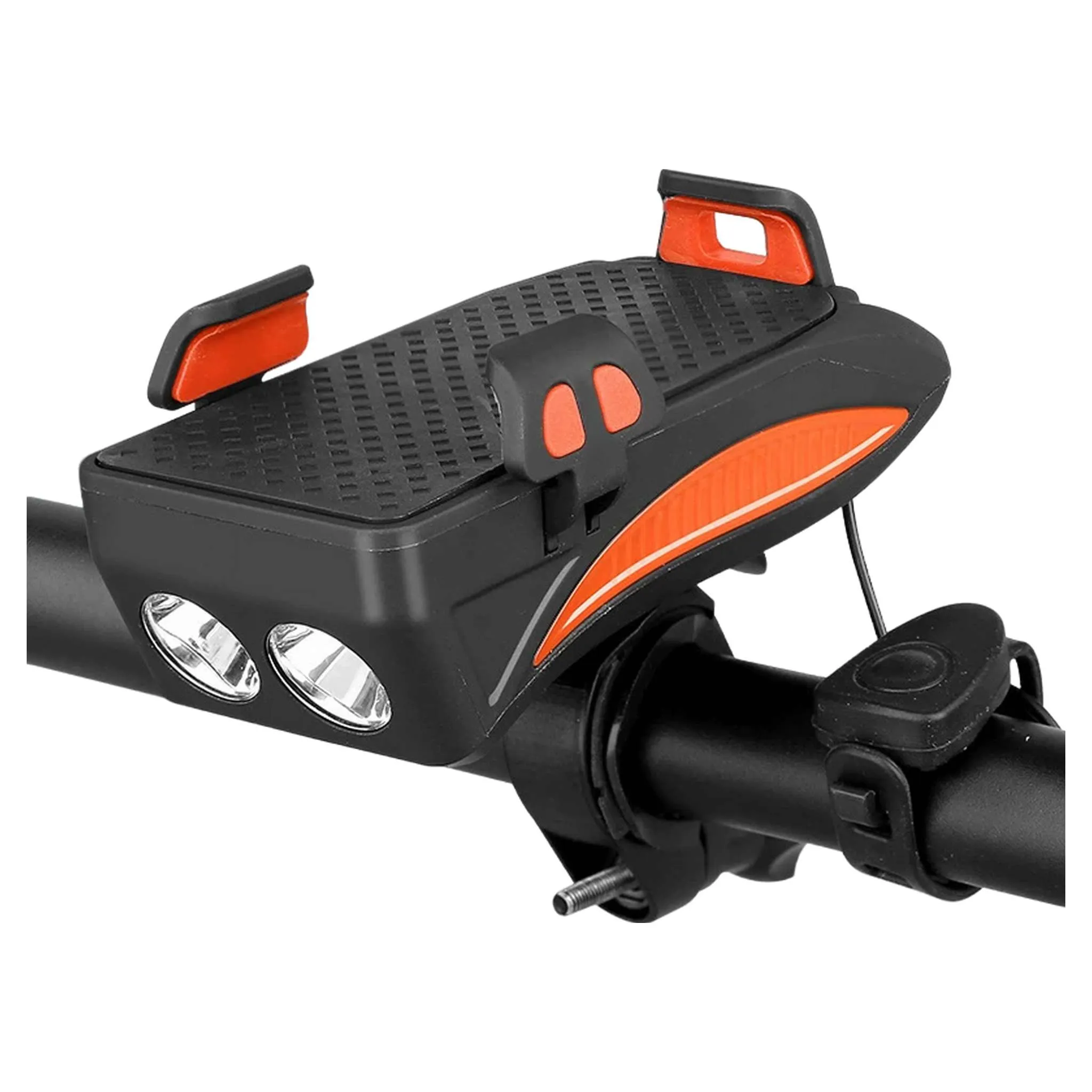 4-in-1 Multifunctional Bike Light with Phone Holder, Horn, and Power Bank - Ultimate Cycling Companion