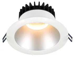 6 Inch Round Deep Regressed LED Downlight - High Output -30 Watt - Silver Reflector - White Trim - 3000 Kelvin - 38 Degree Beam Spread - 2700 Lumen - Type IC Air-Tight Wet Plenum ES CRI 90 