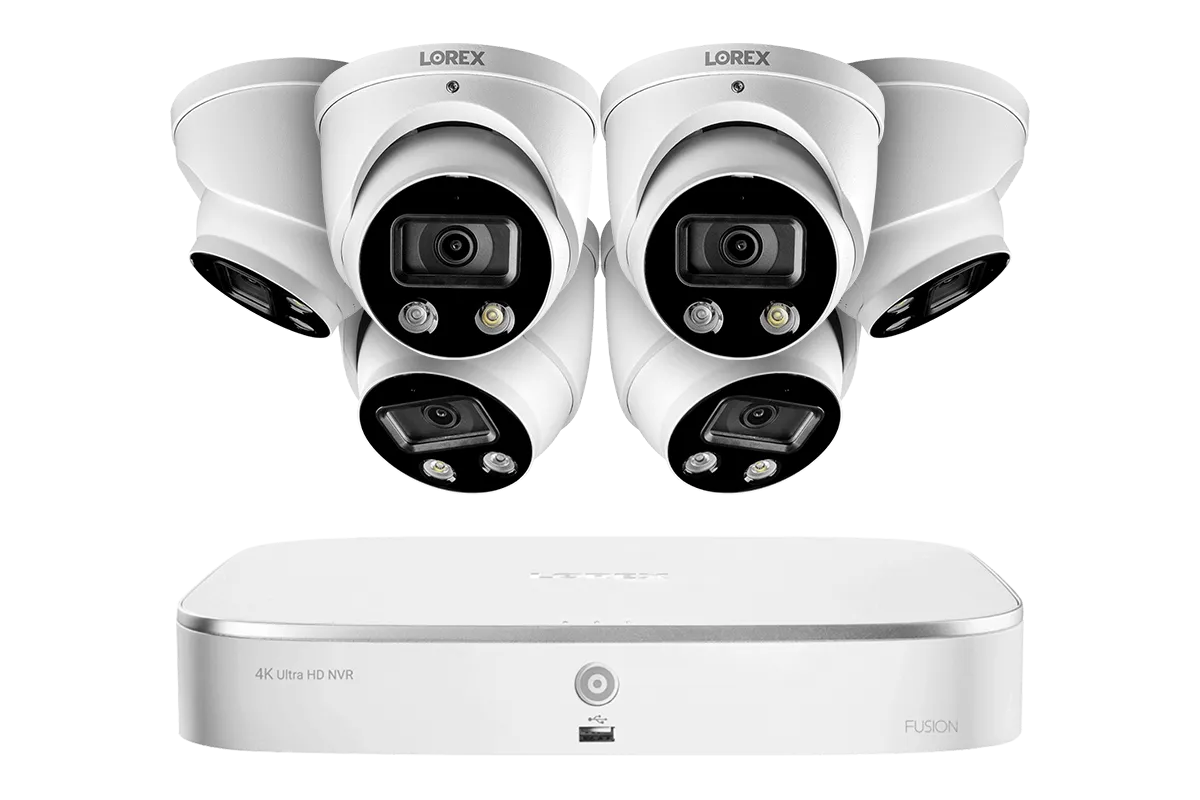 8-Channel 4K Fusion NVR System with Smart Deterrence Dome Cameras