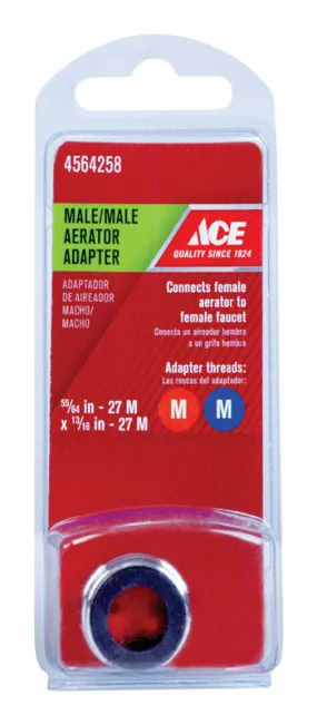 Ace Male Thread 55/64 in.-27M x 13/16 in.-27M Chrome Aerator Adapter