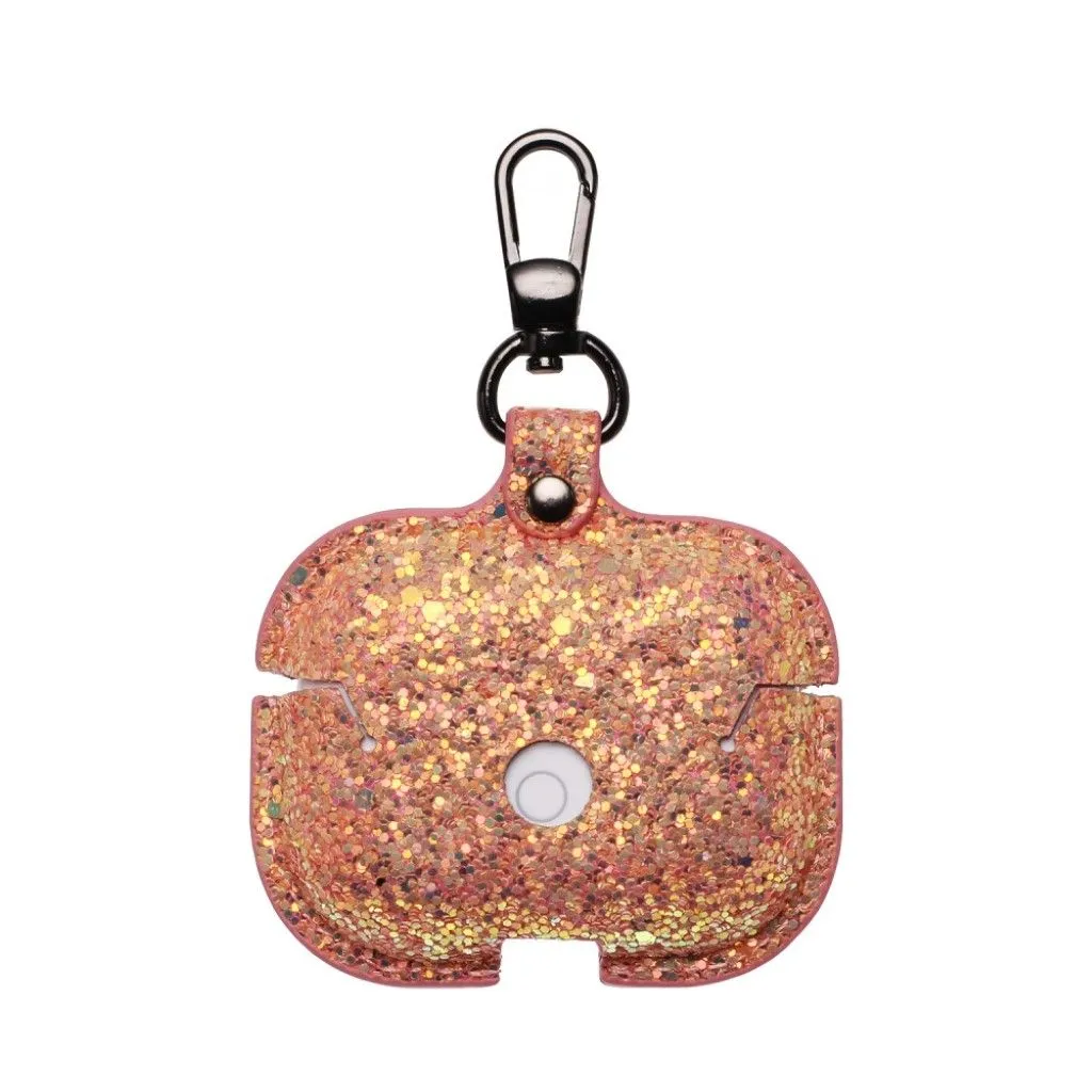 Airpods Pro unique glitter style leather case - Orange