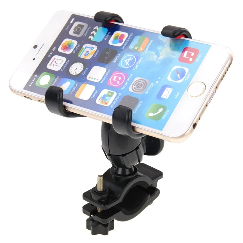 AMZER 360 Degree Rotation Universal Mobile Phone Bicycle Clip Holder Cradle Stand, Clip Support Phone Width: up to 10cm