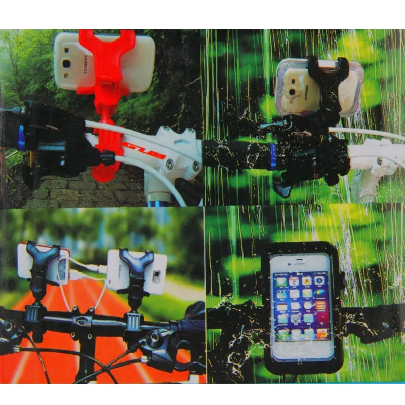 AMZER 360 Degree Rotation Universal Mobile Phone Bicycle Clip Holder Cradle Stand, Clip Support Phone Width: up to 10cm