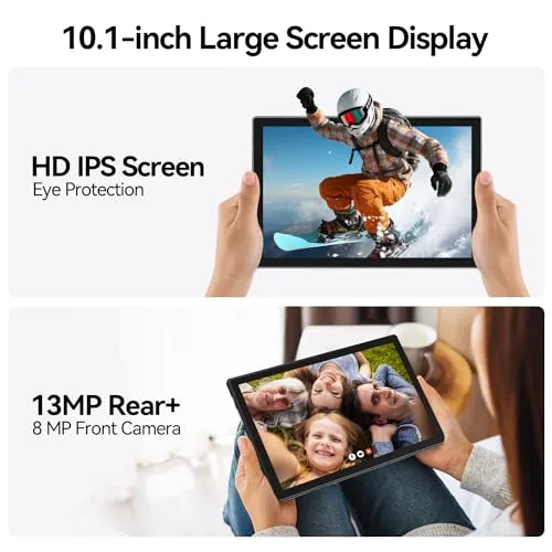 Android 13 Tablet 2024 Newest 10 inch Octa-Core Tablet, 128GB ROM 16GB RAM (8 8 Virtual) 1TB Expand, 5G WiFi Tablet with 13MP 8MP Camera, 8000 mAh Battery, 2 in 1 Tablet with Keyboard, Mouse, Case