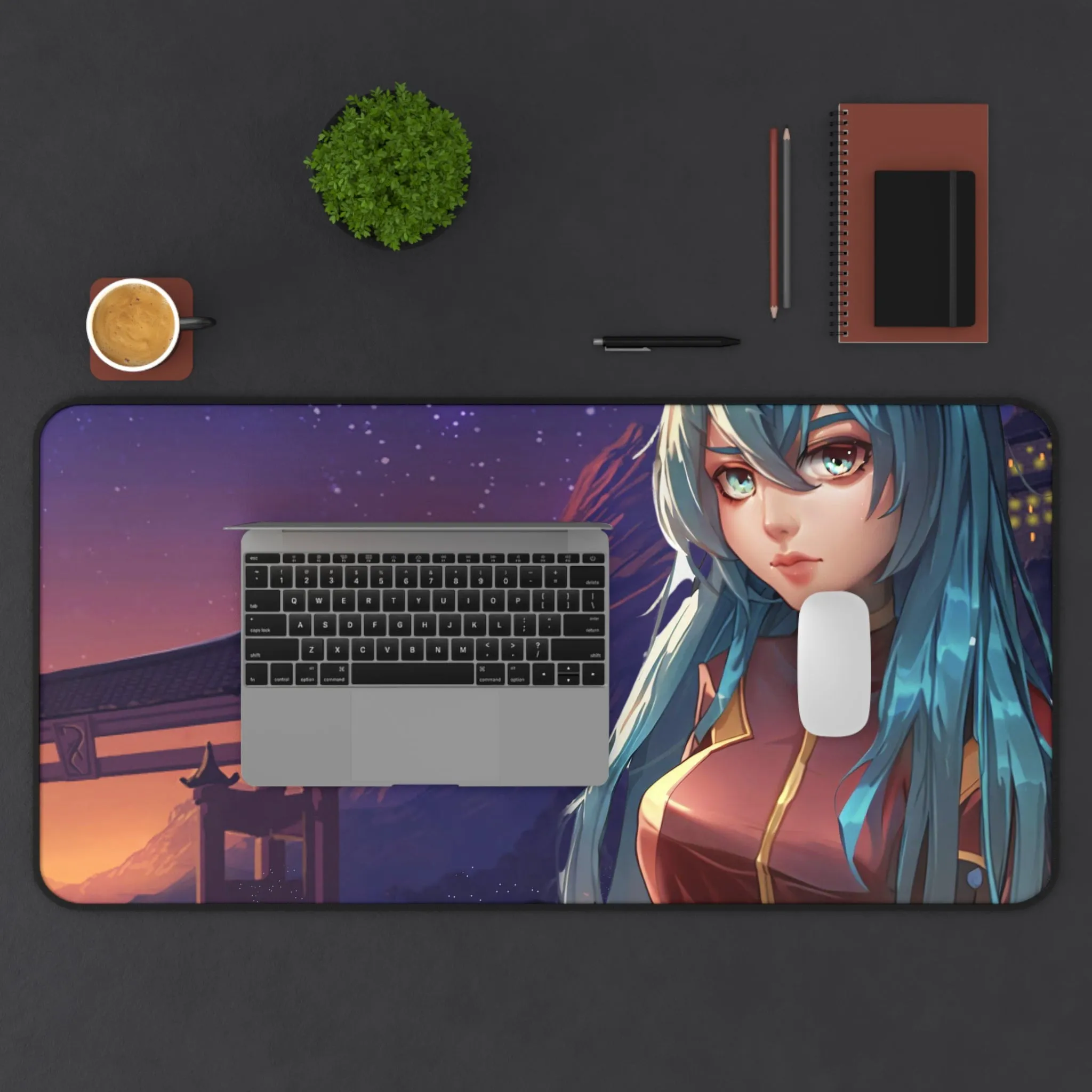 Anime Girl in Space Suit Desk Mat