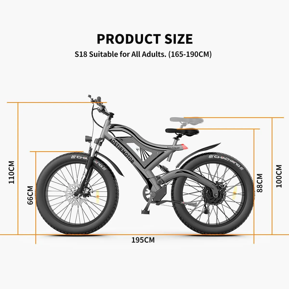 Aostirmotor S18 Fat Tire All Terrain Electric Mountain Bike