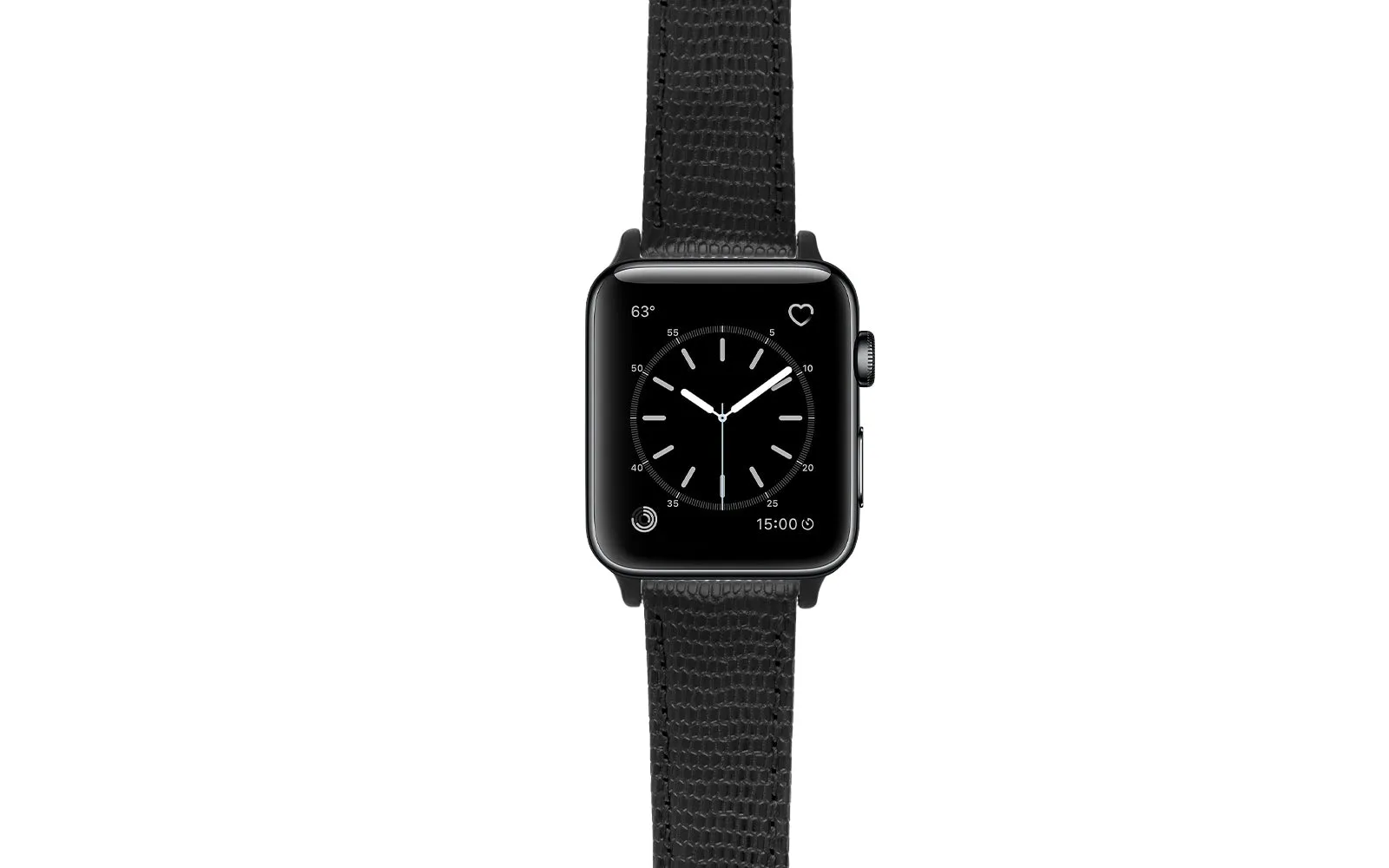 Apple Watch 38/40/41mm Strap - Women's Black Lizard Grain Leather