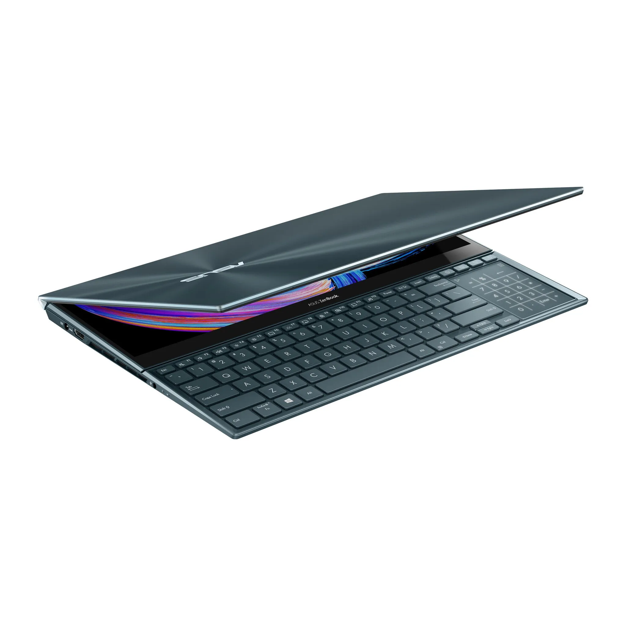 ASUS ZenBook Pro Duo 15 OLED UX582HM-H2901W Laptop 39.6 cm (15.6") Touchscreen 4K Ultra HD Intel® Core™ i9 i9-11900H 32 GB DDR4-SDRAM 1 TB SSD NVIDIA GeForce RTX 3060 Wi-Fi 6 (802.11ax) Windows 11 Home Blue