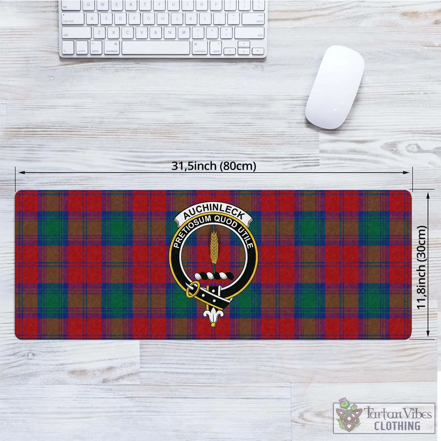 Auchinleck (Affleck) Tartan Mouse Pad with Family Crest