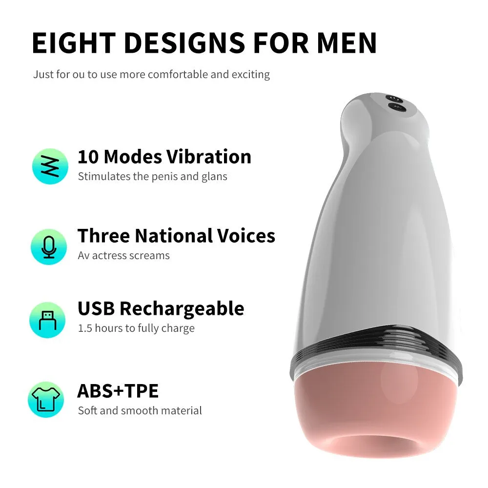 Automatic Sucking Male Masturbator Blowjobs Machine Oral Vaginal Penis Vibrator for Men Masturbation Cup