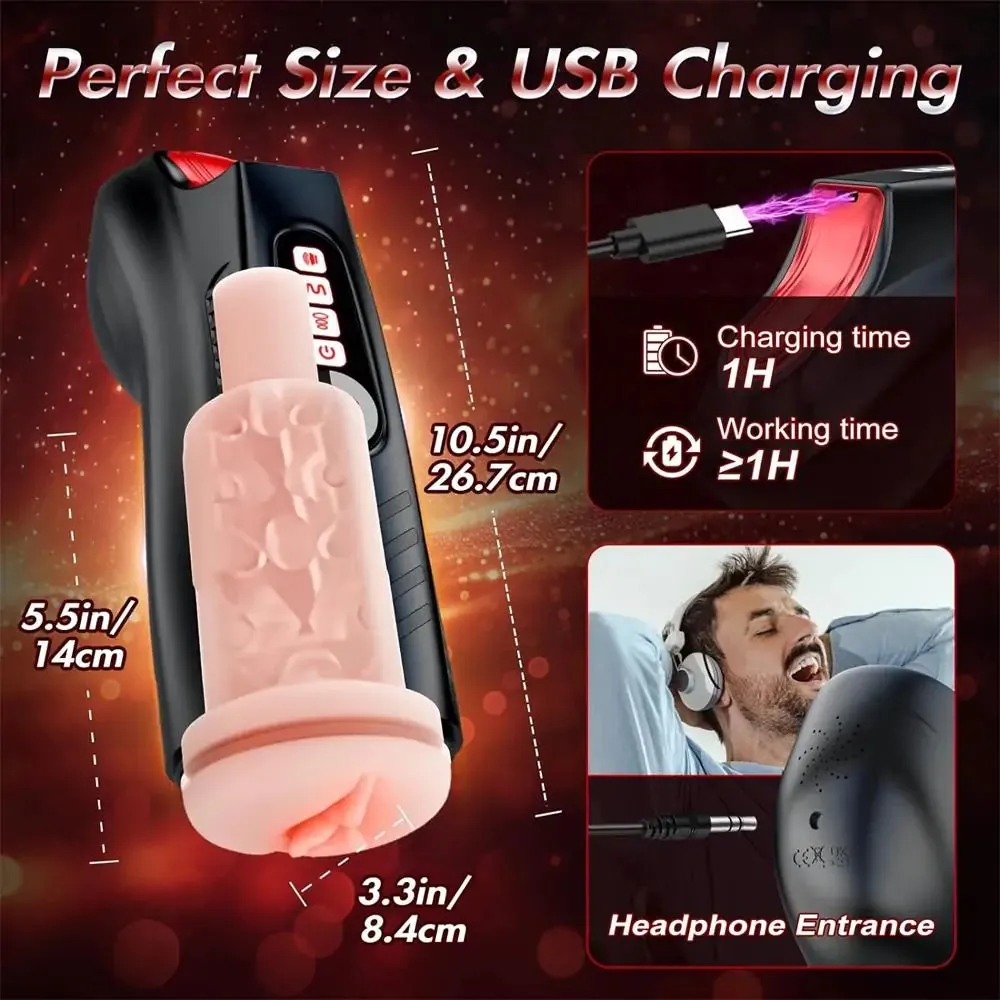 Automatic Sucking Vibrating Male Masturbator with Novelty Design