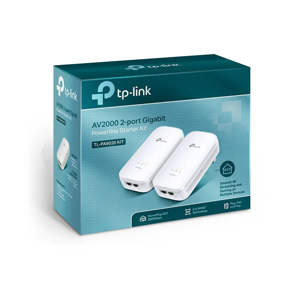 AV2000 2-port Gigabit Powerline Starter Kit TP-Link TL-PA9020 KIT