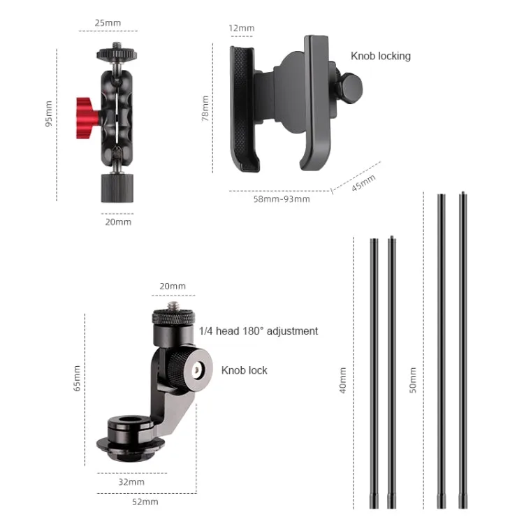 Bicycle Handlebar Holder Pea Clip Adapter Set