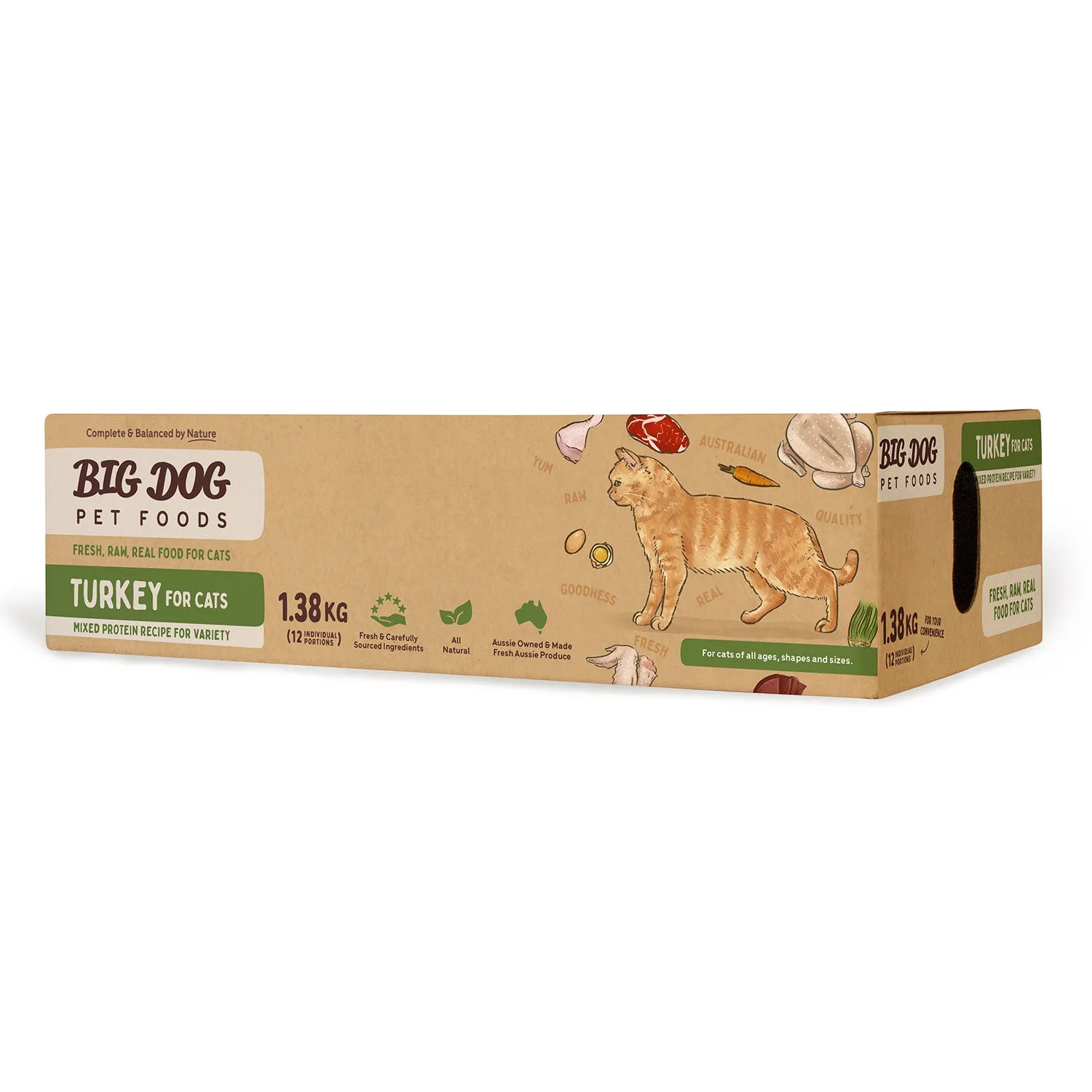 Big Dog Turkey Raw Cat Food 1.38kg