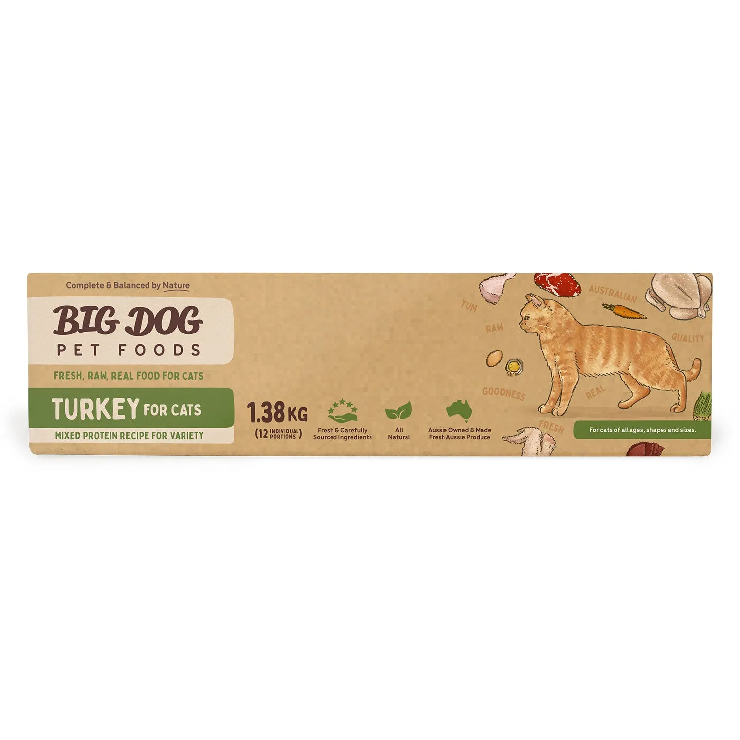 Big Dog Turkey Raw Cat Food 1.38kg