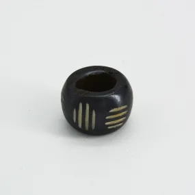 Black and White Stripe Bone Dreadlock Bead