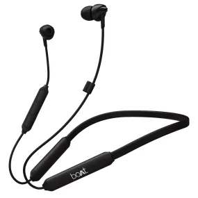 Boat 100 Bluetooth Wireless in NECK-BANDS with Upto 30 Hours Playback, Boat Signature Sound, Ipx4 and Integrated Controls with Mic Active Black