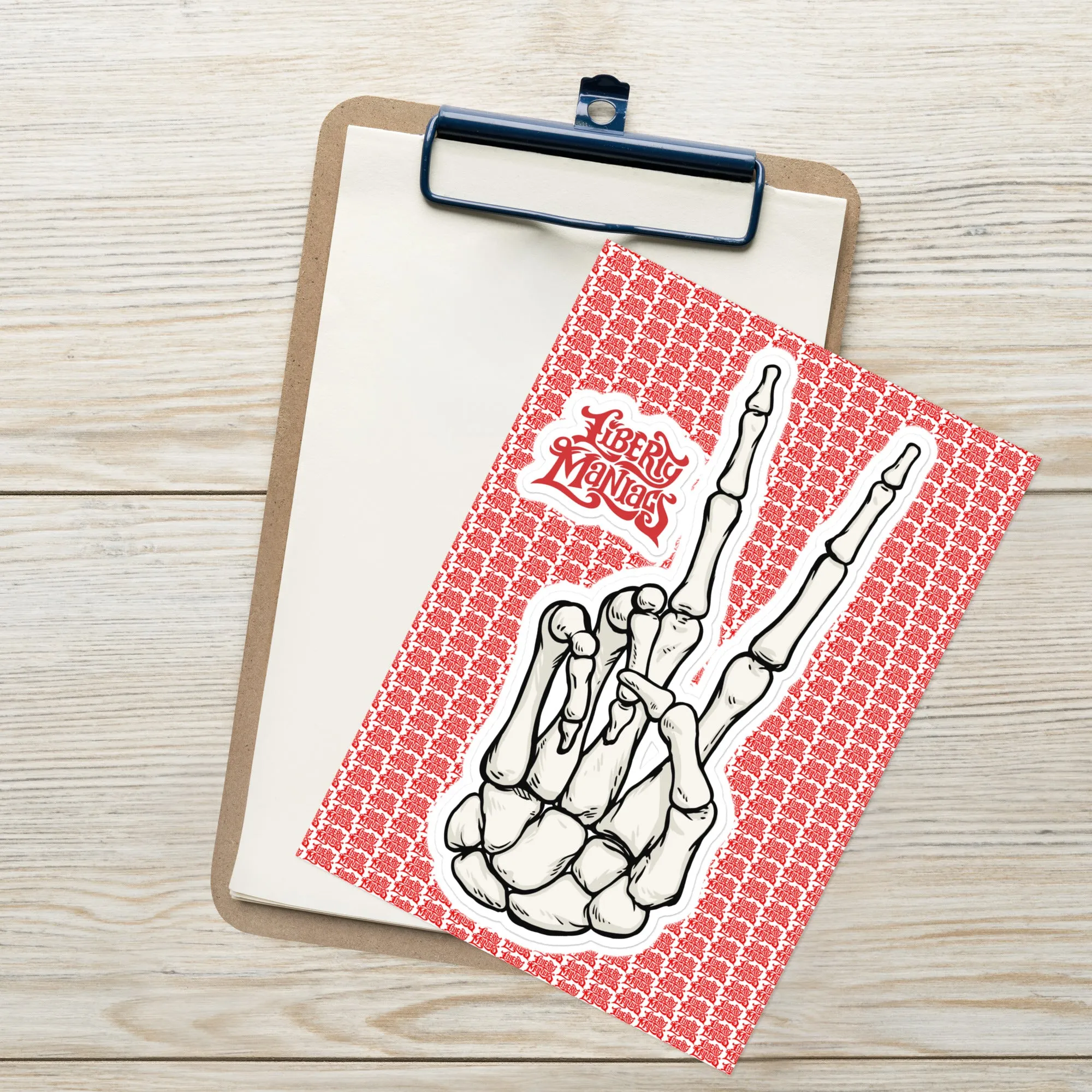 Bone Hand Peace Sign Sticker