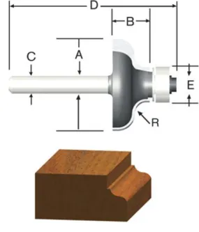 Bosch 23145 Router Bit 3/16'' R Ogee