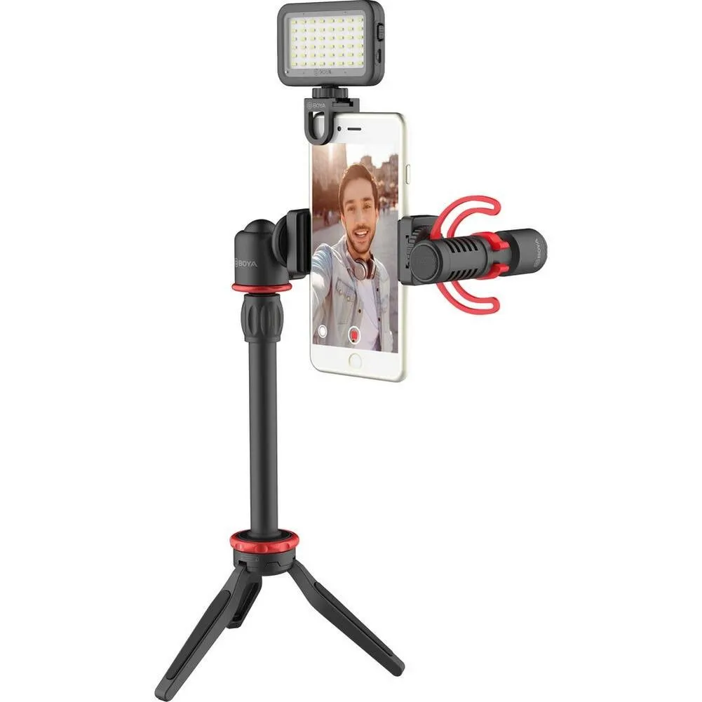 BOYA BY-VG350 Smartphone Vlogger Kit Plus with BY-MM1  Mic, LED Light, & Accessories