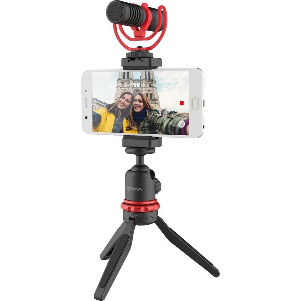 BOYA BY-VG350 Smartphone Vlogger Kit Plus with BY-MM1  Mic, LED Light, & Accessories