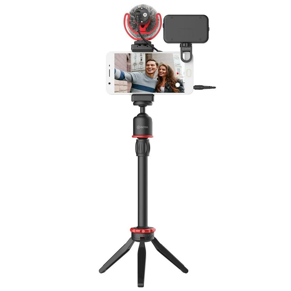 BOYA BY-VG350 Smartphone Vlogger Kit Plus with BY-MM1  Mic, LED Light, & Accessories