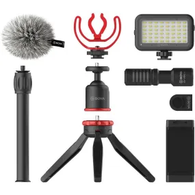 BOYA BY-VG350 Smartphone Vlogger Kit Plus with BY-MM1  Mic, LED Light, & Accessories