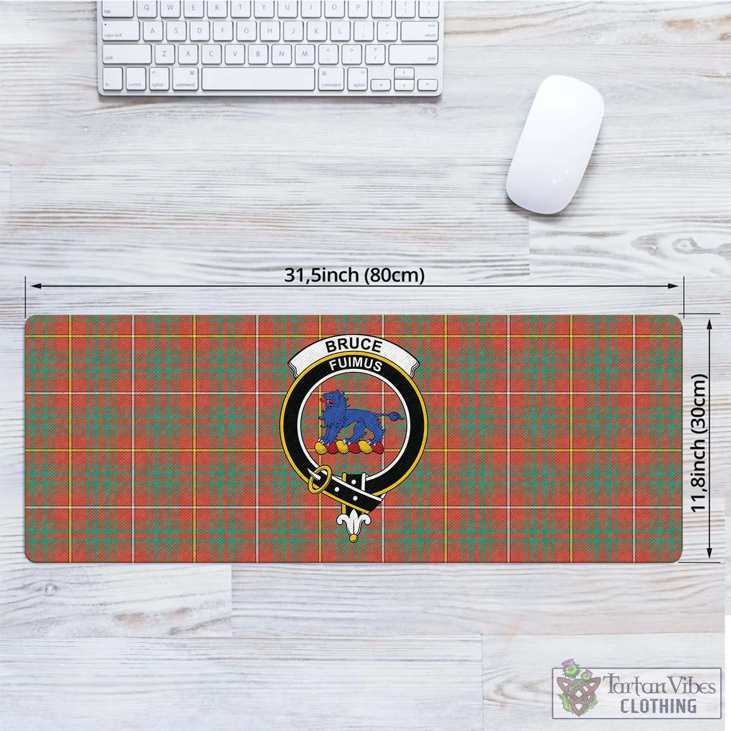 Bruce Ancient Tartan Mouse Pad with Family Crest