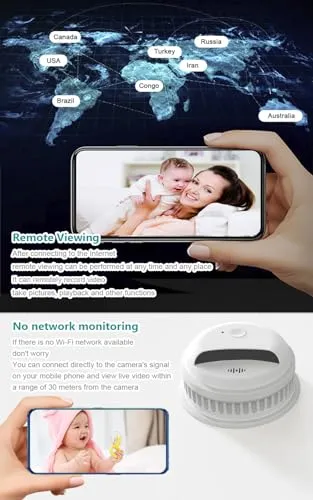 CAMDUCK Wireless Spy Camera|Hidden Camera Smoke Detector|4MP HD Nanny Cam| WiFi Hidden Camera|Spy Camera Hidden Camera|Secret Camera|Hidden Security Camera|Indoor Camera for Home Office