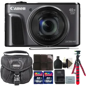 Canon PowerShot SX720 20.3MP Digital Camera Black with Accessory Bundle